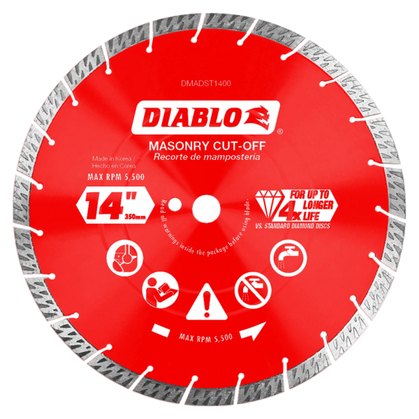 DIABLO - 14" Diamond Segmented Turbo Masonry Cut-Off Blade